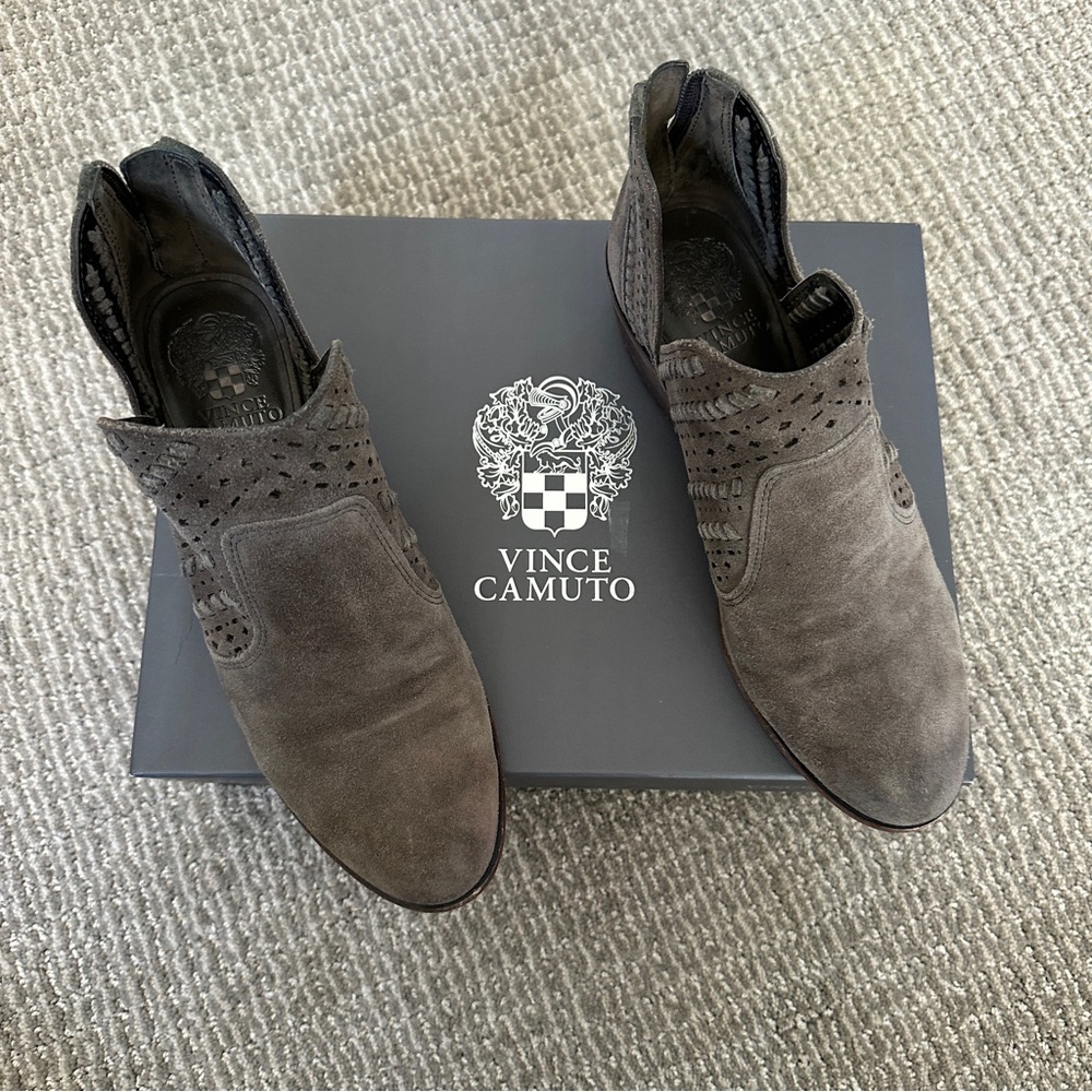 Vince Camuto Gray Suede Ankle Booties